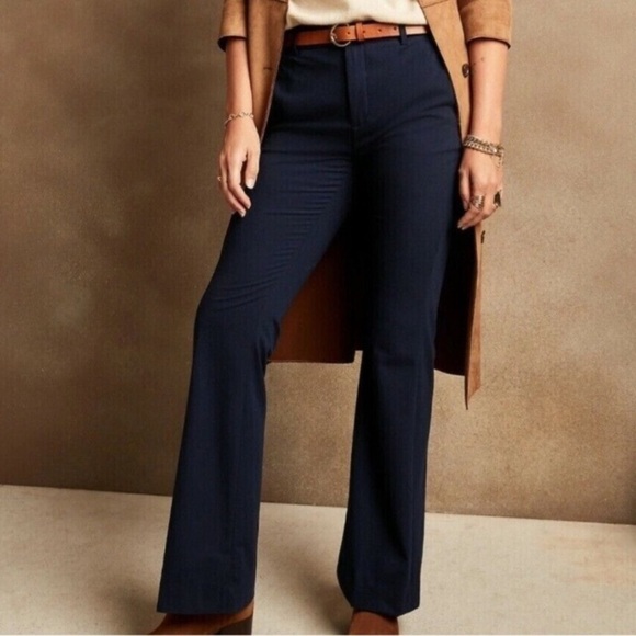 NWT! Banana Republic Navy Blue High-Rise Bootcut Pants - Size 12 📓 - Picture 2 of 4